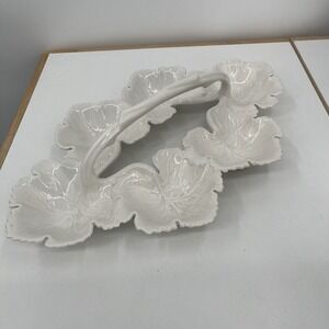 Whittier Potteries Six Leaf Party Platter Ceramic Serving Tray Vintage USA Calif